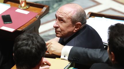 Le ministre de l'Intérieur, Gérard Collomb, le 21 février 2018 à l'Assemblée nationale. (JACQUES DEMARTHON / AFP)