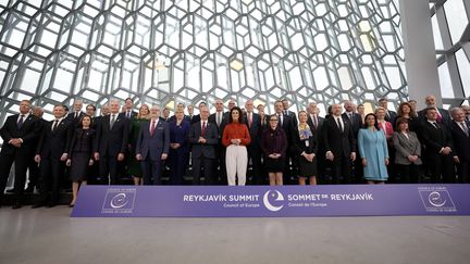 Les participants au sommet des chefs d'Etat et de gouvernement du Conseil de l'Europe à Reykjavik, Islande, le 16 mai 2023. (ALASTAIR GRANT / POOL / AFP)