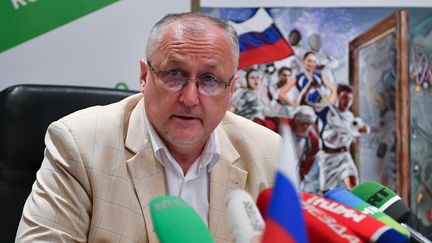 Le directeur général de l'agence russe anti-dopage, Yuri Ganus, le 19 juin 2019 à Moscou (Russie). (ALEXANDER VILF / SPUTNIK / AFP)