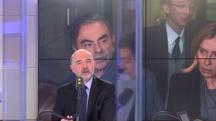 Pierre Moscovici, commissaire européen chargé des Affaires économiques, lundi 8 avril 2019 sur franceinfo. (FRANCEINFO / RADIOFRANCE)