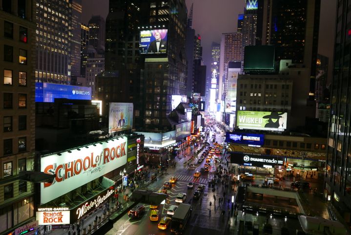 Times Square vu de la terrasse de l'hôtel Novotel (EMMANUEL LANGLOIS)