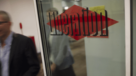 Le logo du journal Libération. (FRED DUFOUR / AFP)