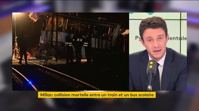 "Entre 2003 et 2015 on a baissé les accidents sur les passages à niveau (...) Il reste 162 passages à niveau à sécuriser dans le pays. Celui de #Millas n'en faisait pas partie" affirme Benjamin Griveaux, porte-parole du gouvernement