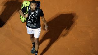 Jo-Wilfried Tsonga, after his elimination in Monte-Carlo, on April 11, 2022. (VALERY HACHE / AFP)