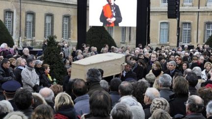 La cérémonie des obsèques de Danielle Mitterrand (JEAN-PHILIPPE KSIAZEK / AFP)