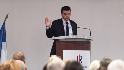 Gaël Perdriau, maire de Saint-Étienne, durant un meeting, le 26 juin 2019. (ROMAIN LAFABREGUE / AFP)