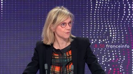 Agnès Pannier-Runacher, ministre déléguée chargée de l'Industrie, était l'invitée du "8h30 franceinfo", jeudi 18 novembre 2021. (FRANCEINFO / RADIOFRANCE)