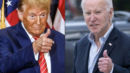 Donald Trump face à Joe Biden. (TANNEN MAURY / AFP)