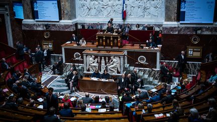 The National Assembly during questions to the government, in Paris, May 7, 2024. (XOSE BOUZAS / HANS LUCAS / AFP)