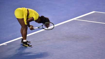 Serena Williams, lors de la finale de l'Open d'Australie face à Angelique Kerber. (PETER PARKS / AFP)