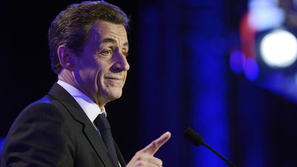 Nicolas Sarkozy participe &agrave; un meeting dans le cadre de sa campagne pr&eacute;sidentielle, le 4 mai 2012, aux Sables-d'Olonne (Vend&eacute;e). (ERIC FEFERBERG / AFP)