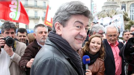 Jean-Luc M&eacute;lenchon, le 11 avril 2013 &agrave; Montpellier (H&eacute;rault). (SIPA)