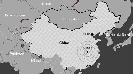 Carte des frontières chinoises fermées en raison de l'épidémie de coronavirus.&nbsp; (PIERRE-ALBERT JOSSERAND / FRANCEINFO)