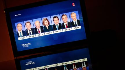 Le brief politique attribue les notes après le 3e débat de la primaire à droite. Elles vont de 17/20 pour François Fillon à 4/20 pour Jean-Frédéric Poisson&nbsp; (AURELIEN MORISSARD / MAXPPP)