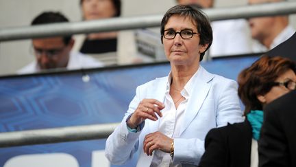 Val&eacute;rie Fourneyron, la ministre des Sports, lors du match France-Serbie, le 31 mai 2012 &agrave; Reims (Marne). (FRANCK FIFE / AFP)