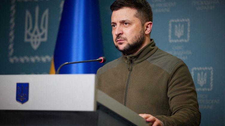 Le président ukrainien, Volodymyr Zelensky, mercredi 23 mars 2022. (HANDOUT / UKRAINE PRESIDENCY)