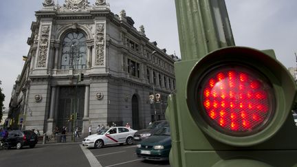 La fa&ccedil;ade de la Banque d'Espagne, &agrave; Madrid, le 8 ao&ucirc;t 2012. (DOMINIQUE FAGET / AFP)