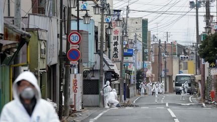 Une rue de Okuma (Japon), dans la zone interdite autour de Fukushima, le 2 mars 2012. (YOICHI HAYASHI / AFP)