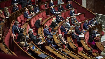 Une session des questions au gouvernement (QAG) à l'Assemblée nationale, le 19 janvier 2021 à Paris.&nbsp; (ANTONIN BURAT / HANS LUCAS / AFP)