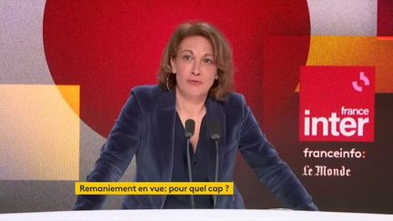 The general secretary of the CFDT, Marylise Léon, Sunday January 7, 2024 on France Inter.  (FRANCE INTER / RADIO FRANCE)