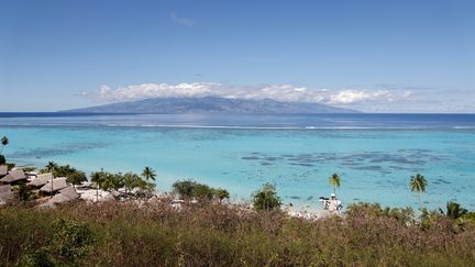 Papeete vue de l'île de Moorea, à Tahiti en Polynésie française le 23 juillet 2021. (LUDOVIC MARIN / AFP)