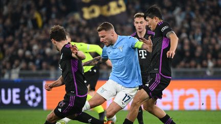 Ciro Immobile face au Bayern Munich, le mercredi 14 février au Stade olympique de Rome. (ALBERTO PIZZOLI / AFP)