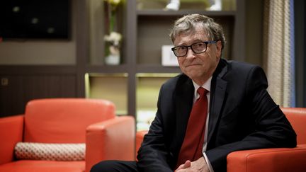 Bill Gates en marge d'une conférence de financement, le 9 octobre 2019 à Lyon. (JEFF PACHOUD / AFP)