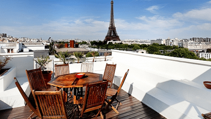 Vue de la terrasse de 315 m&egrave;tres carr&eacute;s d'un appartement en vente dans le 16e arrondissement &agrave; 46 millions d'euros. (PARIS OUEST SOTHEBY'S INTERNATIONAL REALTY)