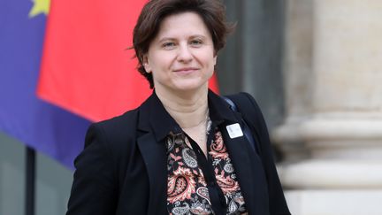 La ministre des Sports Roxana Maracineanu sort du Conseil des ministres à l'Elysée, le 6 février 2019. (LUDOVIC MARIN / AFP)