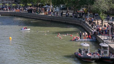 Les bords de Seine, à Paris, le 17 juillet 2024. (VICTORIA VALDIVIA / HANS LUCAS)