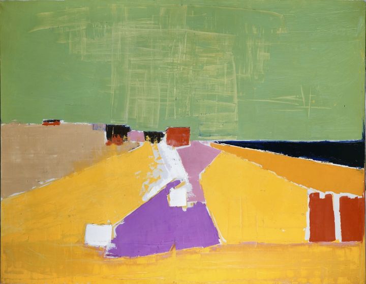 Nicolas de Staël, Sicile, Vue d’Agrigente,1954, Huile sur toile, 114 x 146 cm, MG 4063, Musée de Grenoble / © Adagp, Paris, 2018, (Photo : © Ville de Grenoble/Musée de Grenoble - J.L. Lacroix)