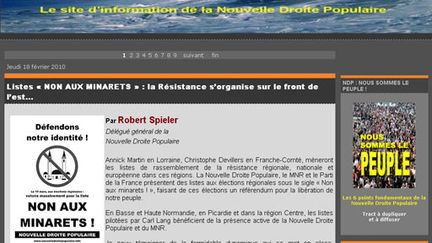 Le site d'extrême-droite "Nouvelle droite populaire" du régionaliste alsacien Robert Spieler