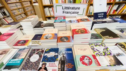 Les romans de la rentrée littéraire de l'automne 2022, dans la vitrine dela librairie Ombres blanches à Toulouse, 18 oaût 2022 (SANDRINE MARTY / HANS LUCAS)