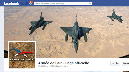 Capture d'&eacute;cran de la page Facebook de l'arm&eacute;e de l'air, r&eacute;alis&eacute;e le 28 janvier 2013. (FRANCETV INFO)