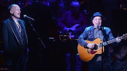 Sting et Paul Simon au Carnegie Hall de New York le 17 avril 2014
 (JAMIE MCCARTHY / GETTY IMAGES NORTH AMERICA / AFP)