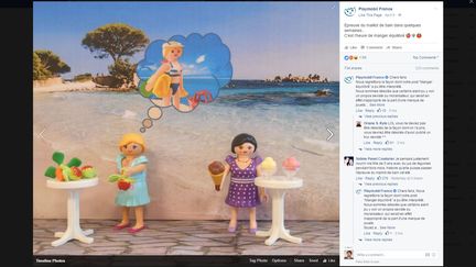 Capture d'écran du post polémique de Playmobil France, mis en ligne le 6 avril 2016. (PLAYMOBIL FRANCE / FACEBOOK)