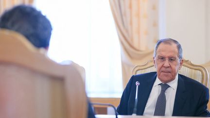 Une photo du ministre russe des Affaires étrangères Sergueï Lavrov à Moscou le 17 mars 2022. (RUSSIAN FOREIGN MINISTRY / AFP)