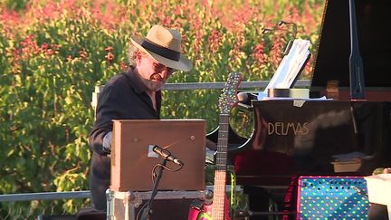 Pascal Comelade et l'orchestre Cobla Sant Jordi ont tenu un concert unique le 24 juin 2023 dans le village de Passa près de Perpignan. (France 3 Languedoc-Roussillon : L. Galy / V. Portela-Rosa / L. Dodet)