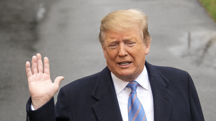 Donald Trump, le 5 avril 2019 devant la Maison Blanche à Washington (Etats-Unis).&nbsp; (RON SACHS / CONSOLIDATED NEWS PHOTOS / AFP)