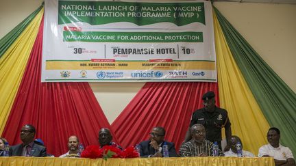 Lancement de la campagne de vaccination contre le paludisme au Ghana en 2019. (CRISTINA ALDEHUELA / AFP)