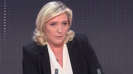 Marine Le Pen était l'invitée des "matins présidentiels" de franceinfo, lundi 15 novembre 2021. (FRANCEINFO / RADIO FRANCE)