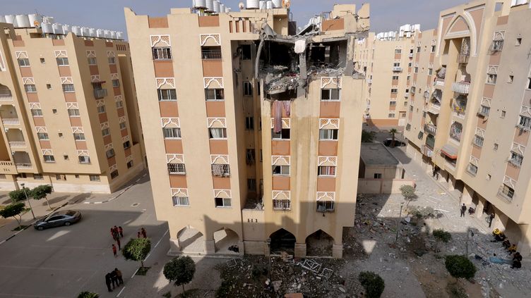 The damage caused by an Israeli strike in Khan Yunis, in the Gaza Strip, on May 11, 2023. (SAID KHATIB / AFP)