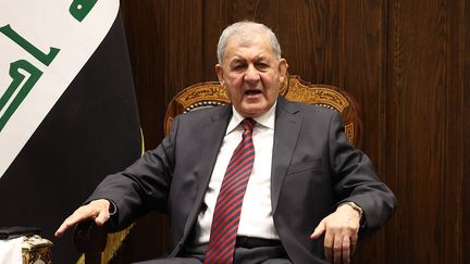 Abdel Latif Rachid, le nouveau président de l'Irak, le 13 octobre 2022 à Bagdad (Irak).&nbsp; (IRAQI PARLIAMENT / AP / SIPA)