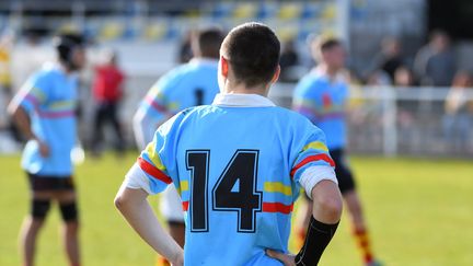 Un match de rugby amateur à Toreilles (Pyrénées - Orientales), le 8 février 2020. (MICHEL CLEMENTZ / MAXPPP)