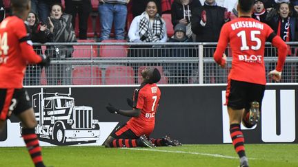 Paul-Georges Ntep enfin en réussite pour le Stade Rennais (DAMIEN MEYER / AFP)