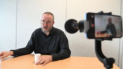 Gilles Rossary-Lenglet, während eines Interviews mit Progrès, 7. September 2022. (PHILIPPE VACHER / MAXPPP)