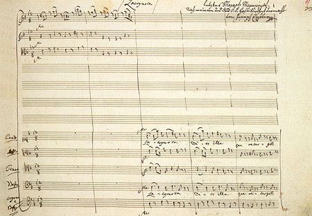 Manuscrit de la dernière page du Requiem
 (DR)