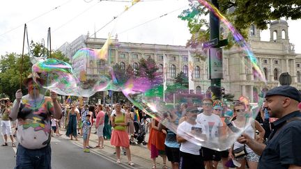 L'Europride organisée à Vienne (Autriche), le 15 juin 2019.&nbsp; (HERBERT NEUBAUER / APA-PICTUREDESK / AFP)