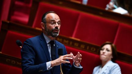 Le Premier ministre Edouard Philippe, le 26 mai 2020 lors de la séance de questions au gouvernement, à l'Assemblée nationale. (CHRISTOPHE ARCHAMBAULT / AFP)