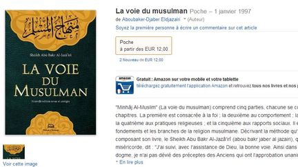 Capture d'&eacute;cran de la page Amazon vendant "La Voie du Musulman", le 29 juillet 2014. (AMAZON / FRANCETV INFO)